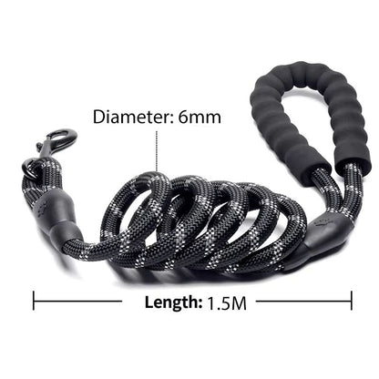 Durable Reflective Dog Leash  HeavyDuty Nylon Lead For Small Medium  Large Dogs 1