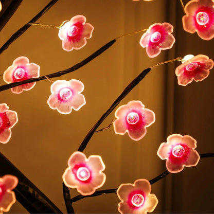 Artificial Bonsai Tree Night Light, USB and Battery Powered, Touch Switch Cherry Blossom, Desktop LED Lamp Decor