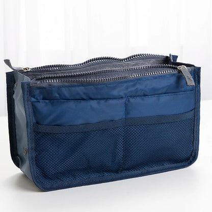 Portable Double Zipper Makeup Bag, Multi Functional Large Capacity Storage Bag, Mommy Bag, Pocket Cosmetic Organizer