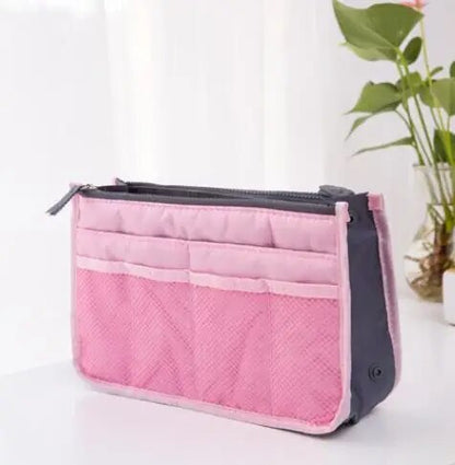 Portable Double Zipper Makeup Bag, Multi Functional Large Capacity Storage Bag, Mommy Bag, Pocket Cosmetic Organizer