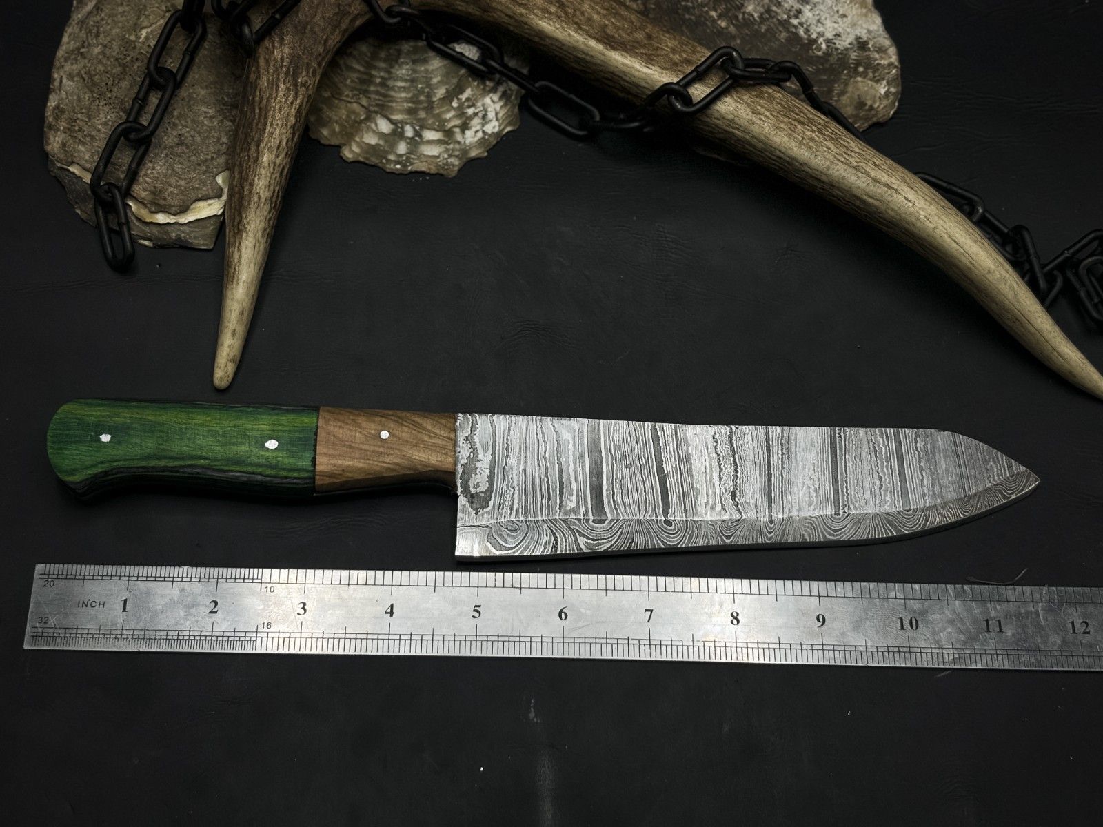 Professional Handmade Damascus Steel Chef Knife With Wooden Handle 1