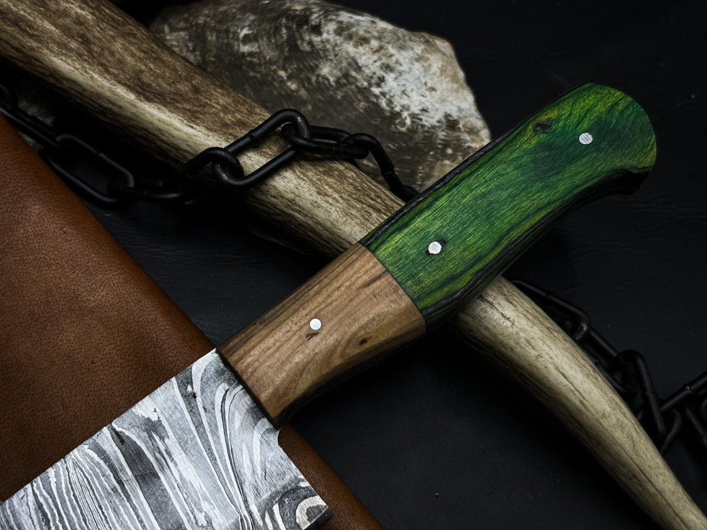 Professional Handmade Damascus Steel Chef Knife With Wooden Handle 2