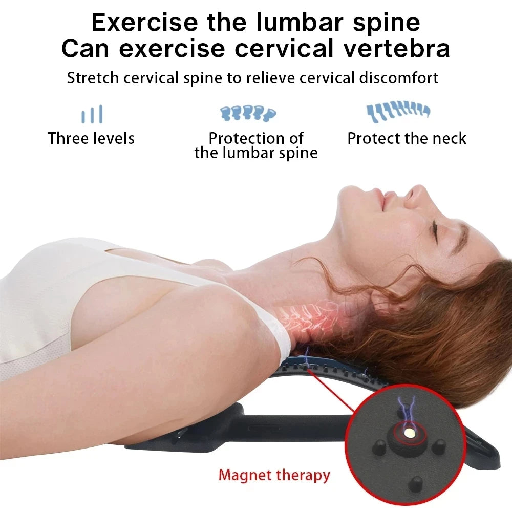 4 Level Adjustable Neck Stretcher Traction Devices, Neck Support Massage Board, Stretch Cervical Sporting Fitness Lumbar