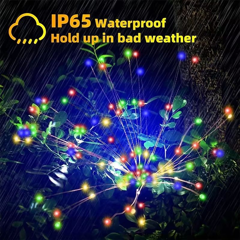 Solar Firework Fairy Lights  Waterproof LED Garden Lights For Pathway Patio Yard Or Holiday Decorat 2