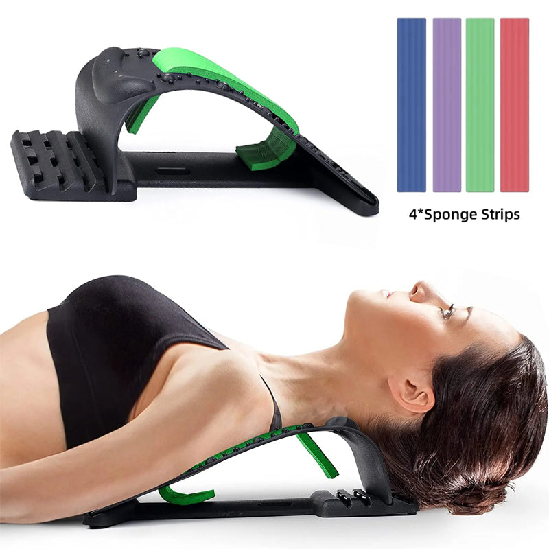 Apparatus Neck Shoulder Stretcher, Cervical Spine Support Relaxer, 4 Level Neck Stretches Massage, Muscle Massage