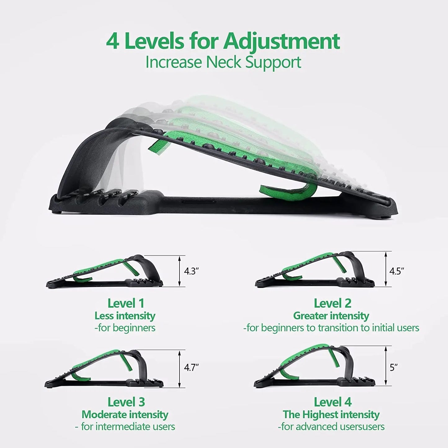 Apparatus Neck Shoulder Stretcher, Cervical Spine Support Relaxer, 4 Level Neck Stretches Massage, Muscle Massage