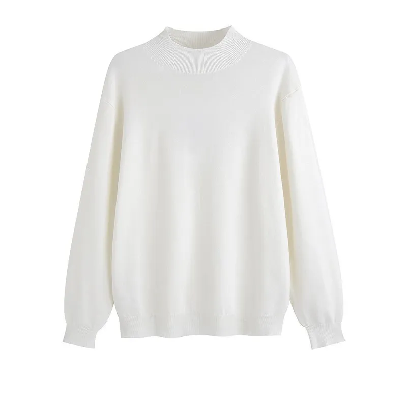 Men's Sweater, Half Polo Turtle Neck, Loose Fit Knit Top, Autumn Winter Base Layer