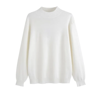 Men's Sweater, Half Polo Turtle Neck, Loose Fit Knit Top, Autumn Winter Base Layer
