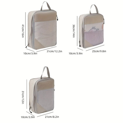 Travel Bag Luggage Organizer, Compression Cube Set, Carry-On Travel Essentials