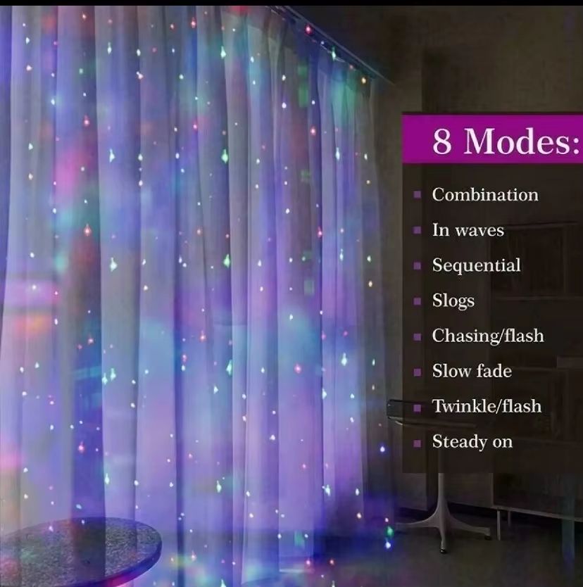 3M LED Curtain Fairy Lights  Warm  Festive Icicle String Lights For Christmas Weddings And Home Dec 2