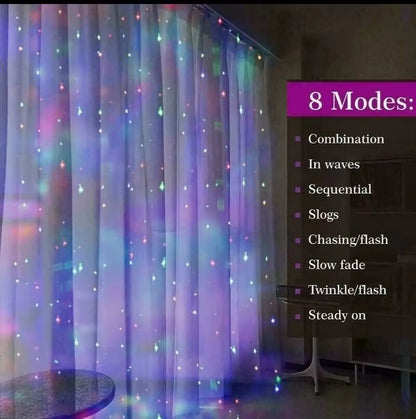 3M LED Curtain Fairy Lights  Warm  Festive Icicle String Lights For Christmas Weddings And Home Dec 2