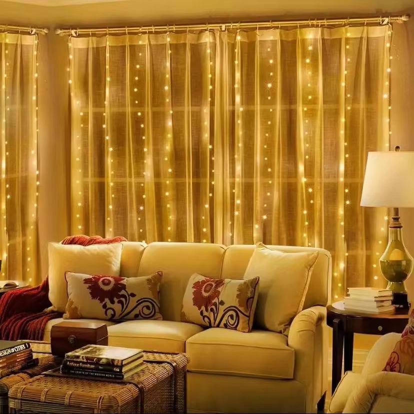 3M LED Curtain Fairy Lights  Warm  Festive Icicle String Lights For Christmas Weddings And Home Dec 6