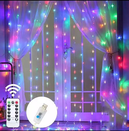3M LED Curtain Fairy Lights  Warm  Festive Icicle String Lights For Christmas Weddings And Home Dec 7