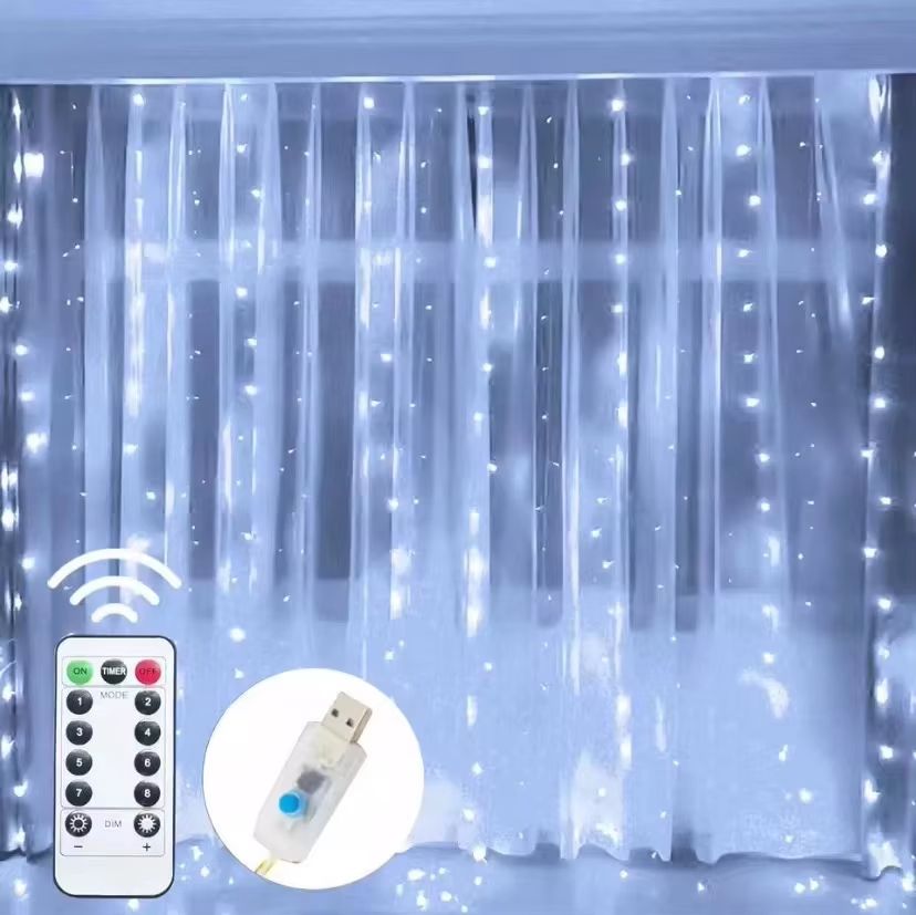 3M LED Curtain Fairy Lights  Warm  Festive Icicle String Lights For Christmas Weddings And Home Dec 8