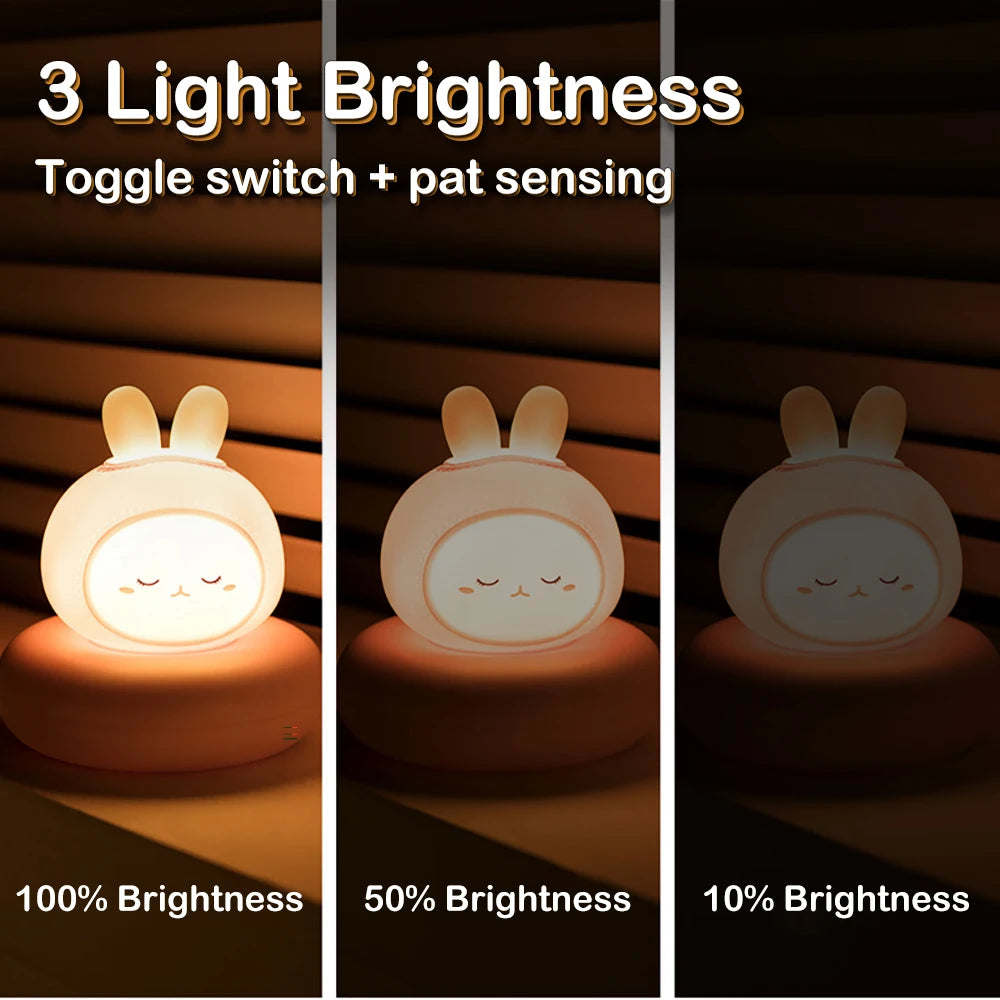 Cute Animal Night Light, Dimmable Nursery Lamp, Touch Control for Kids and Toddlers