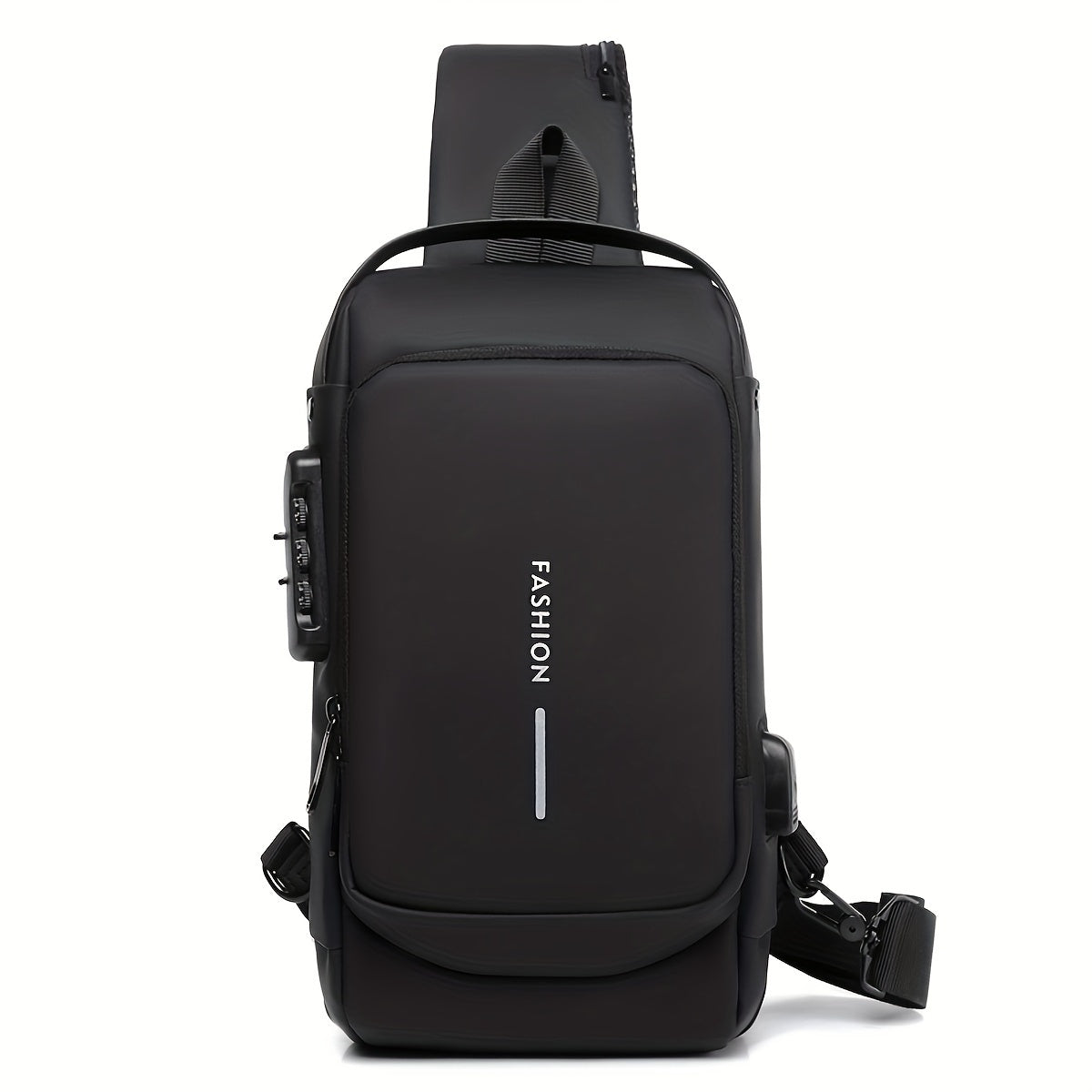 Casual Street Style Men's Crossbody, Password Lock Chest Bag, Anti Theft Shoulder Bag with Adjustable Strap