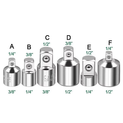 CRV Chrome Vanadium Steel Socket Adapter Set  12 To 38 To 14 Ratchet Wrench Converter 12