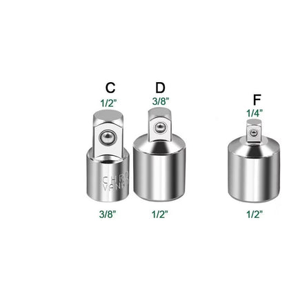 CRV Chrome Vanadium Steel Socket Adapter Set  12 To 38 To 14 Ratchet Wrench Converter 16
