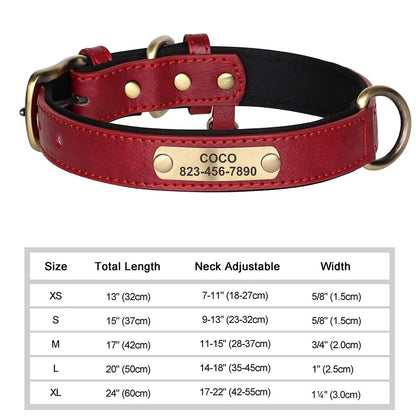 Custom Engraved PU Leather Dog Collar With Personalized ID Nameplate 6