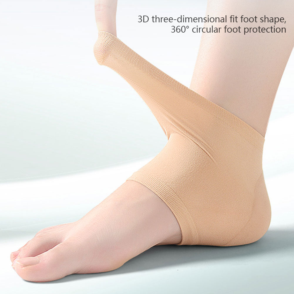 Anti Crack Heel Socks, Plantar Fasciitis Support, Elastic Cloth for Achilles Tendonitis, Calluses Cracked Feet Relief
