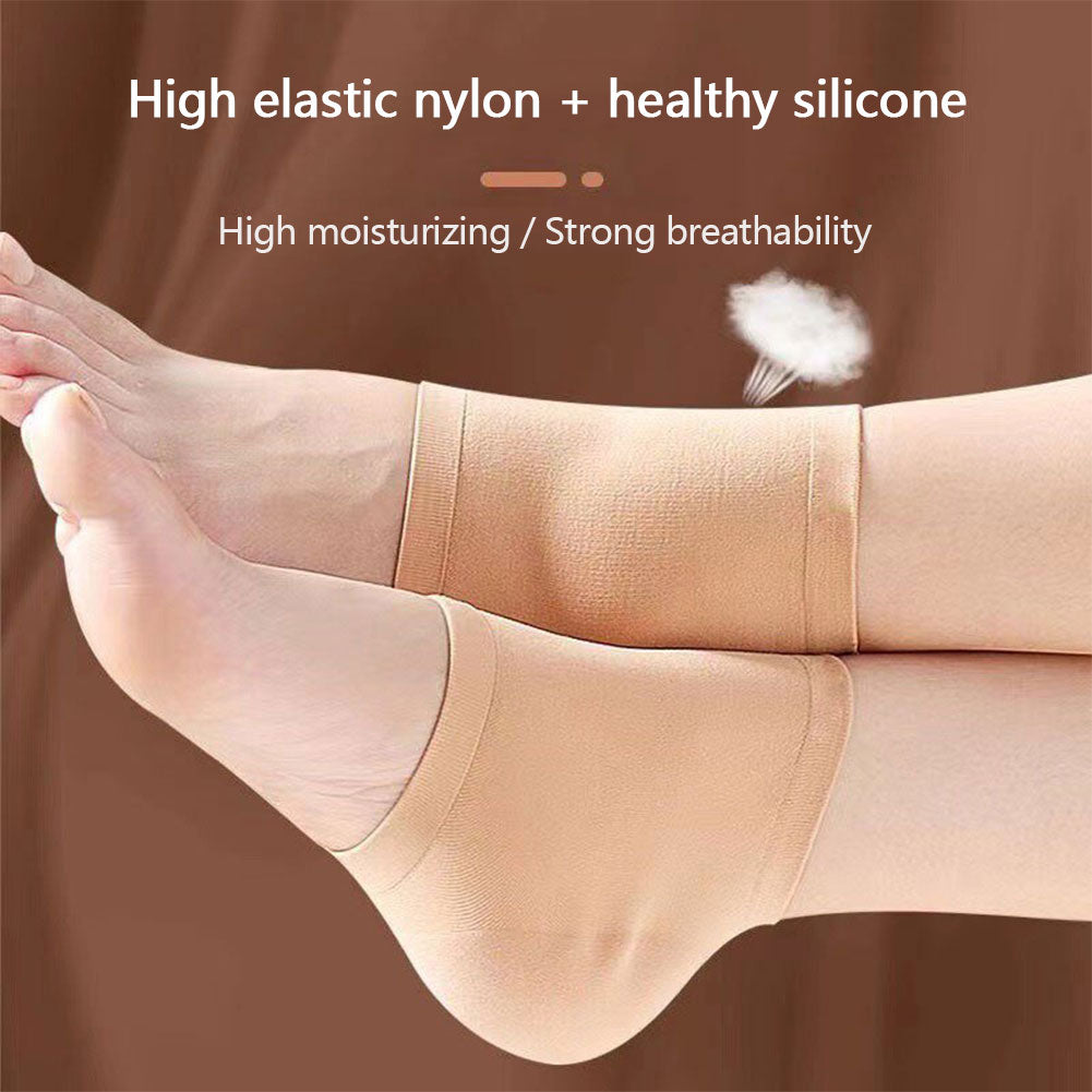 Anti Crack Heel Socks, Plantar Fasciitis Support, Elastic Cloth for Achilles Tendonitis, Calluses Cracked Feet Relief