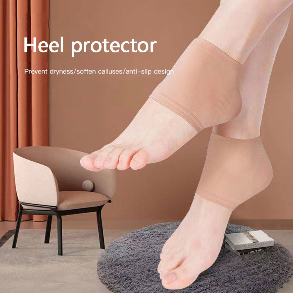 Anti Crack Heel Socks, Plantar Fasciitis Support, Elastic Cloth for Achilles Tendonitis, Calluses Cracked Feet Relief