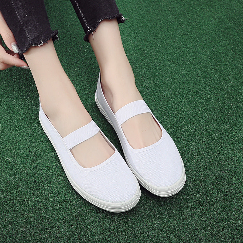 New Casual Lazy Slipon Work Shoes Unisex Canvas White Designer Labor Insurance Shoes 1