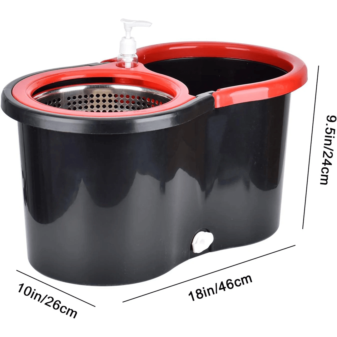AquaSpin 360 Stainless Steel Spin Mop And Bucket Set With 3 Microfiber Heads 2
