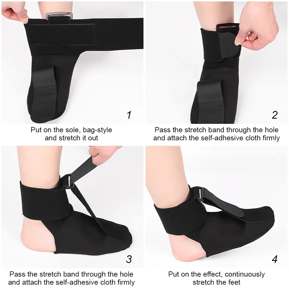 Adjustable Dorsal Drop Foot Orthopedic Brace, Plantar Fasciitis Splint Sock Comfortable Foot Drop Orthosis Night Support