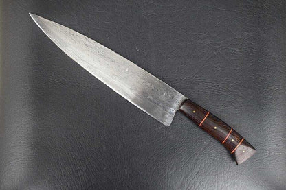 Unique Handmade Damascus Chef Knife  Wood Handle Full Tang Construction 3