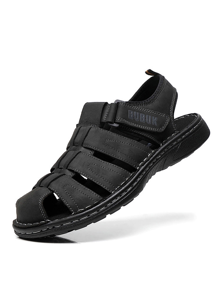 Outdoor Fashion Beach Shoes, Light and Comfortable, First-Layer Cowhide Mens Sports Sandals, Open-Toe Non-Slip Sandals