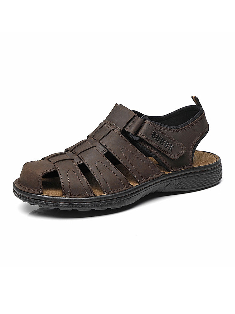 Outdoor Fashion Beach Shoes, Light and Comfortable, First-Layer Cowhide Mens Sports Sandals, Open-Toe Non-Slip Sandals