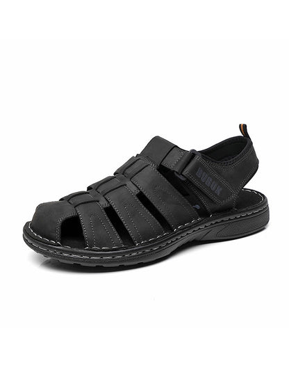Outdoor Fashion Beach Shoes, Light and Comfortable, First-Layer Cowhide Mens Sports Sandals, Open-Toe Non-Slip Sandals