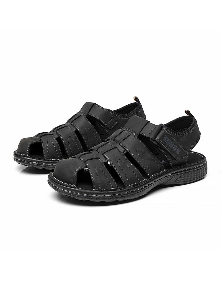Outdoor Fashion Beach Shoes, Light and Comfortable, First-Layer Cowhide Mens Sports Sandals, Open-Toe Non-Slip Sandals