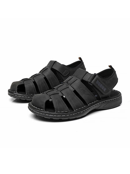 Outdoor Fashion Beach Shoes, Light and Comfortable, First-Layer Cowhide Mens Sports Sandals, Open-Toe Non-Slip Sandals