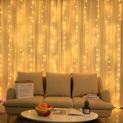 LED Curtain Lights, Remote Control Fairy Lights, Wedding Decoration, Christmas Garland, Party Festoon