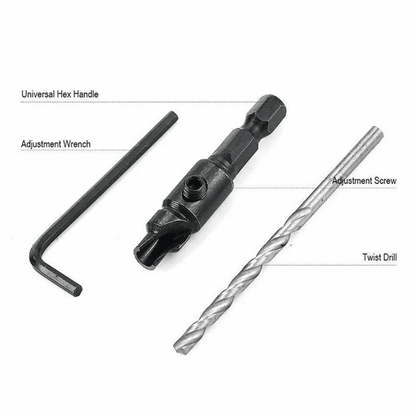 ProDrill 5 Piece Woodworking Countersink And Chamfer Drill Bit Set 5