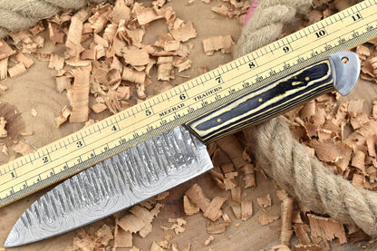 Custom Handmade Damascus Steel Kitchen Chef Knife With White  Black Resin Thappa Handle 3