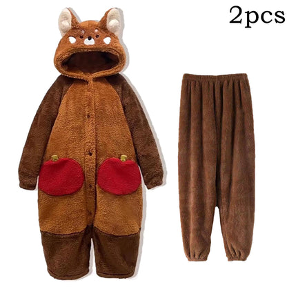 Adult Kigurumi Raccoon Onesie Pajamas Cartoon Animal Costume Soft Fleece Nightgown Halloween Christ 3