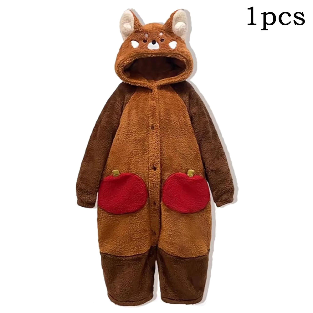Adult Kigurumi Raccoon Onesie Pajamas Cartoon Animal Costume Soft Fleece Nightgown Halloween Christ 2
