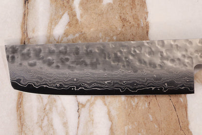Exquisite Damascus Steel Kitchen Knife  Wood Handle  Leather Sheath 1