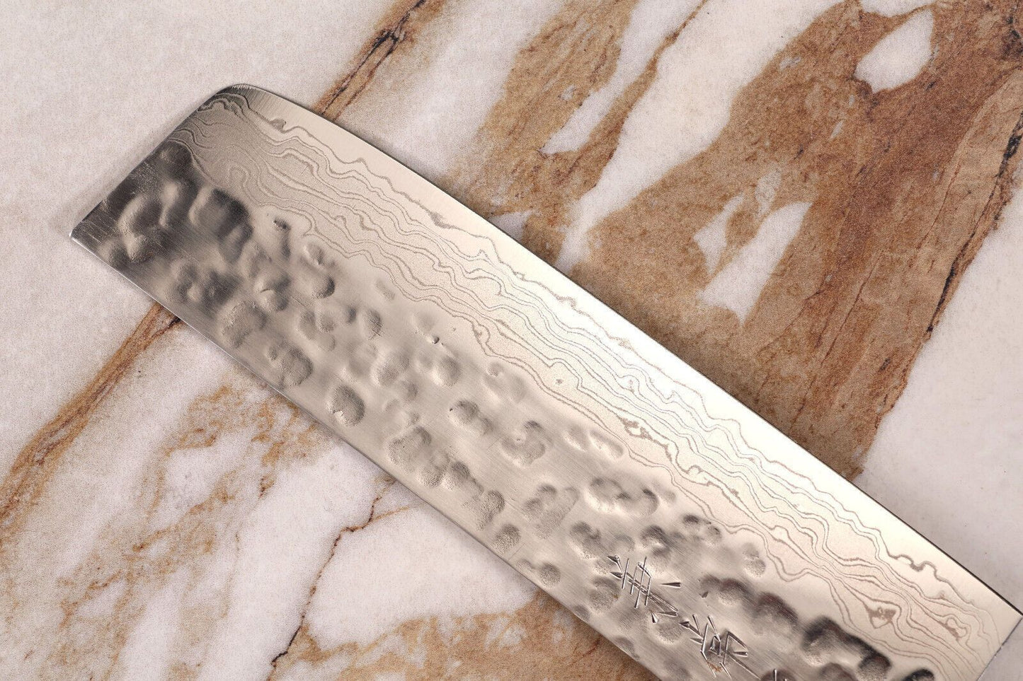 Exquisite Damascus Steel Kitchen Knife  Wood Handle  Leather Sheath 2