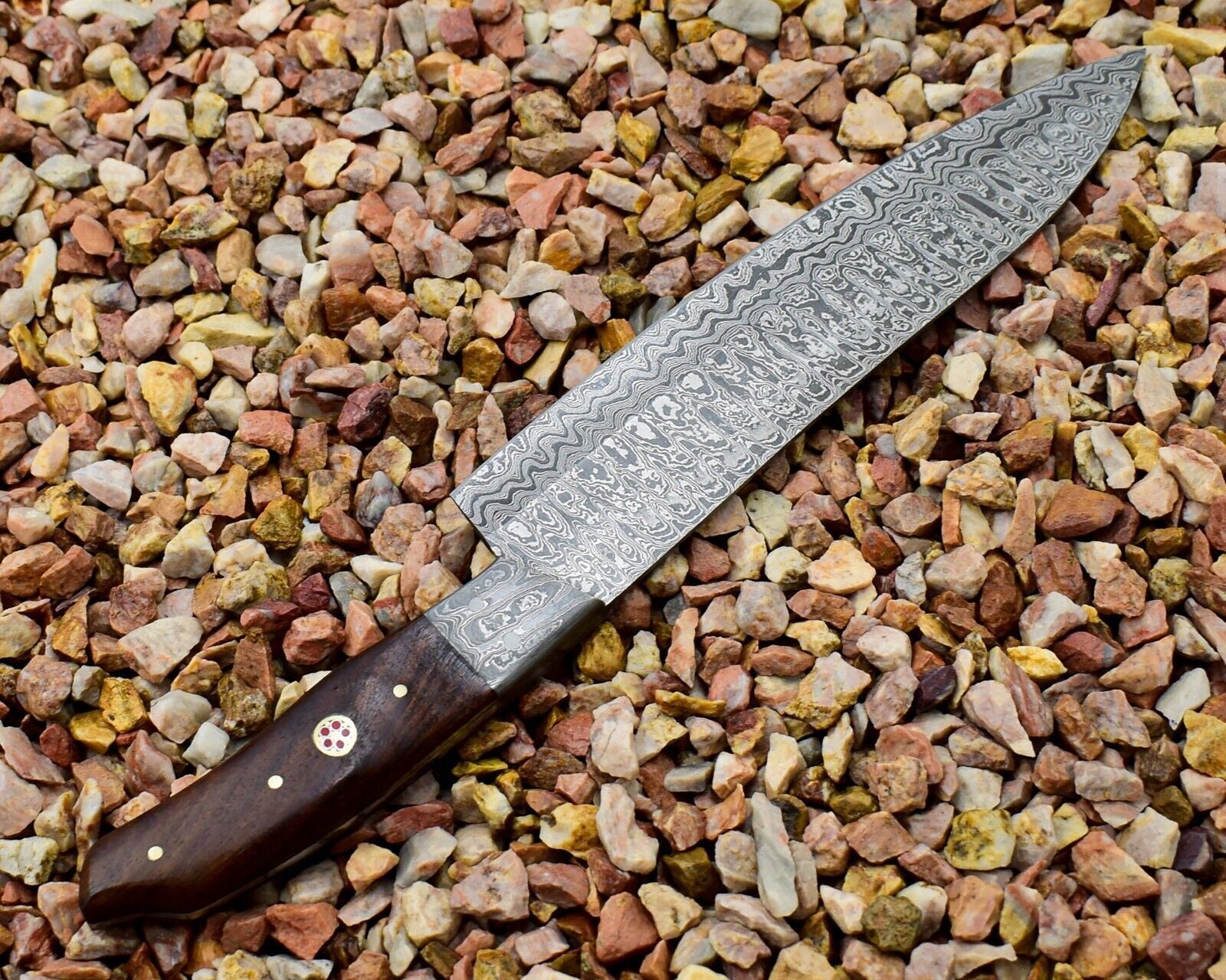Custom Handmade Damascus Steel Chef Knife With Exotic Wood Handle 1
