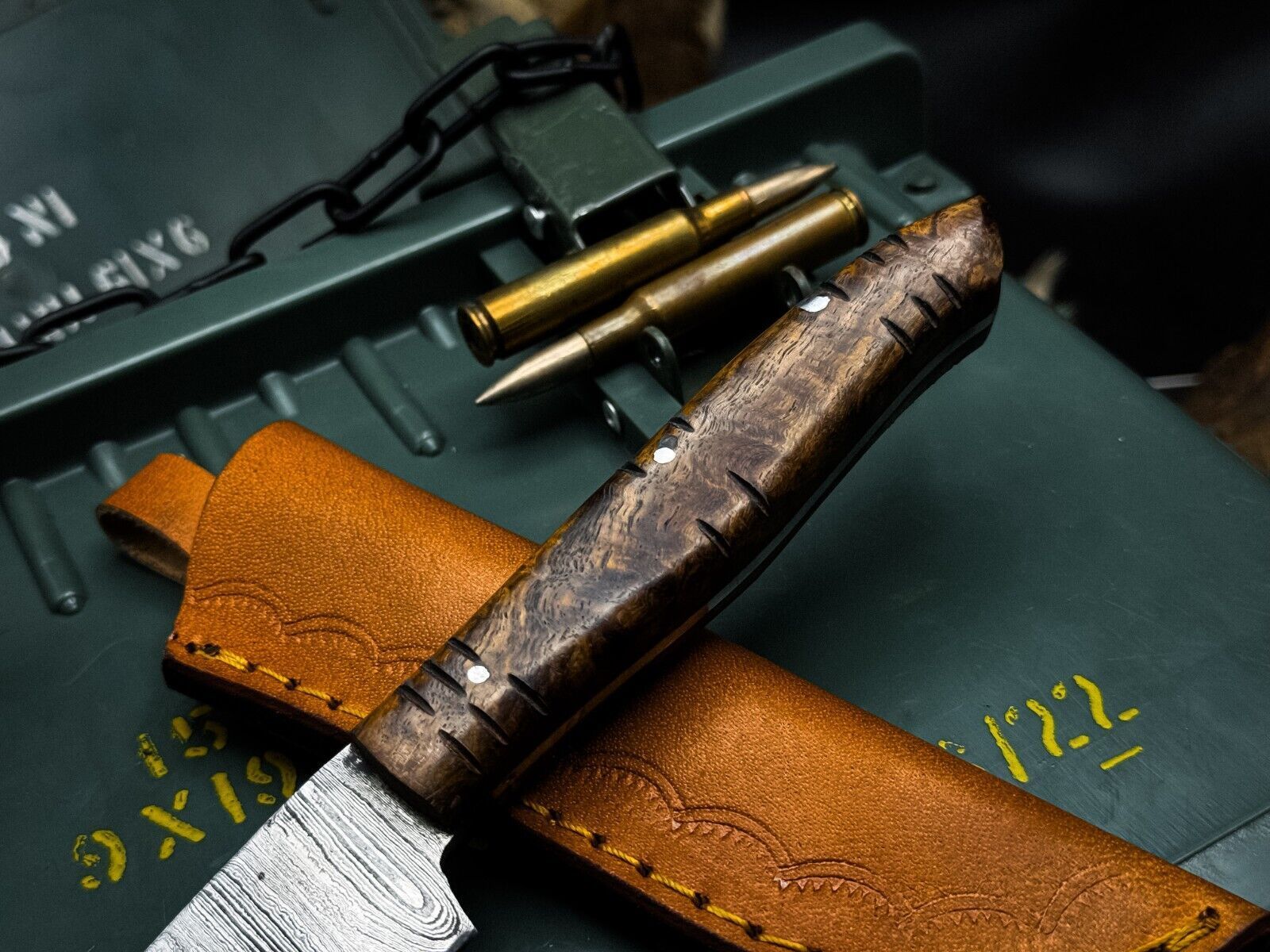 Premium Forged Damascus Kitchen Knife With Wooden Grip 1