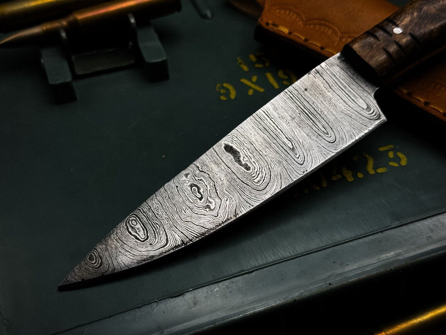 Premium Forged Damascus Kitchen Knife With Wooden Grip 2
