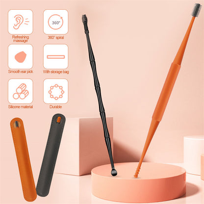Spiral Rotating Ear Wax Cleaner Soft Silicone DoubleSided Earpick Ears Remover Clean Tool Spiral De 4