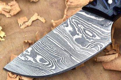 Custom Handmade Damascus Steel Kitchen Chef Knife With Blue  Black Resin Thappa Handle 2