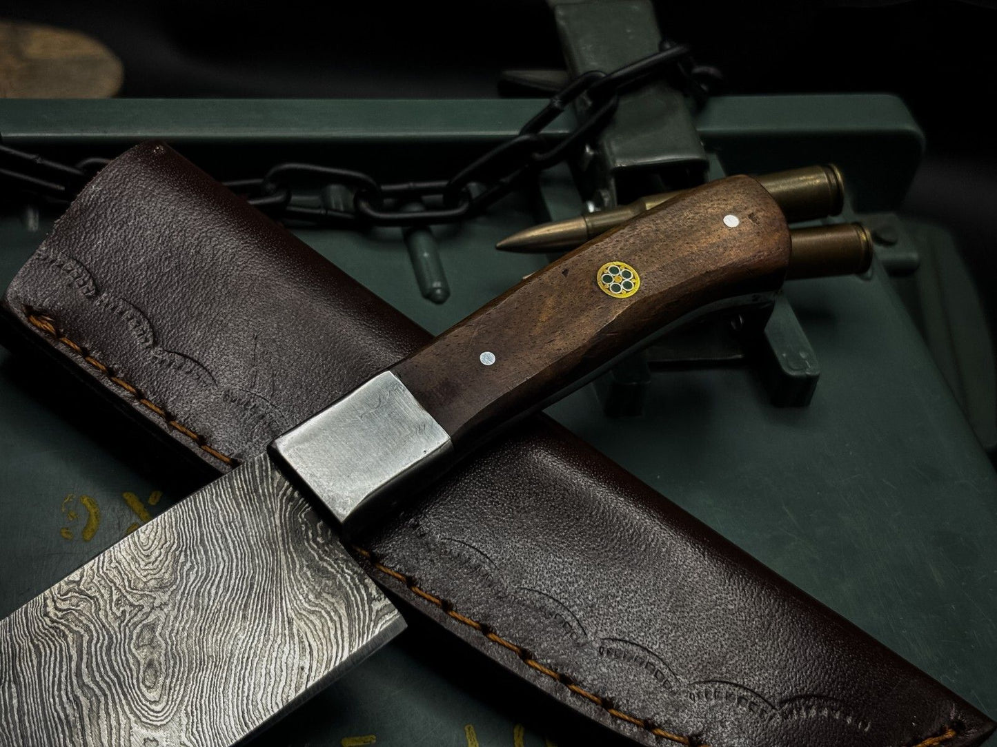 Handmade Damascus Kitchen Chef Knife  Natural Wood Craft Handle 2