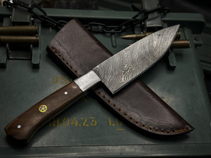 Handmade Damascus Kitchen Chef Knife  Natural Wood Craft Handle 3