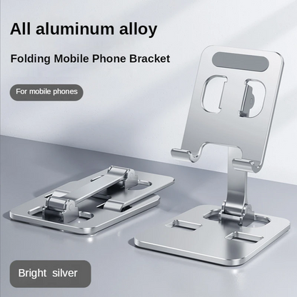 Foldable Aluminum Alloy, Universal Desk Phone Holder, Adjustable Metal Mount Stand for Tablet and Mobile